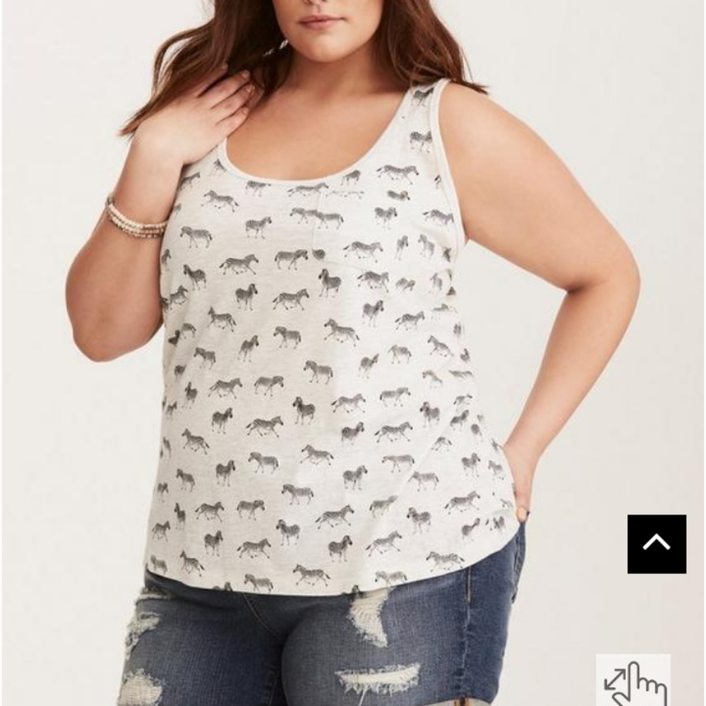 Torrid Zebra Novelty Print Tank Top Sz 3
